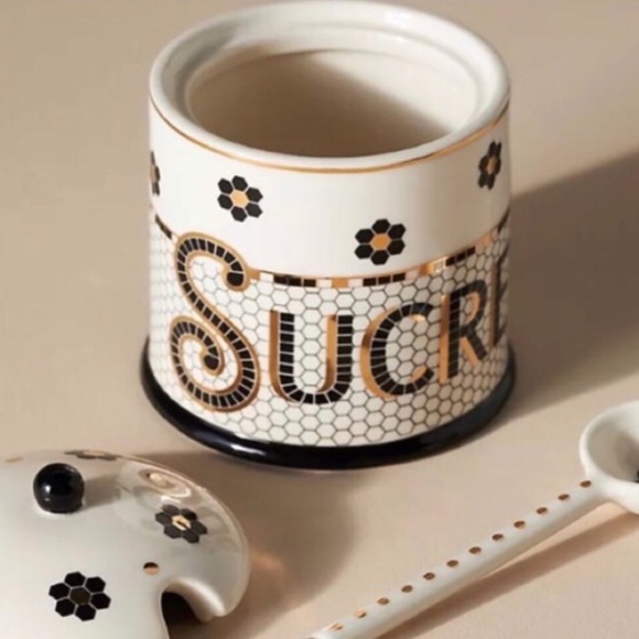 Anthropologie Bistro Tile Sugar Bowl NIB - Picture 2 of 11